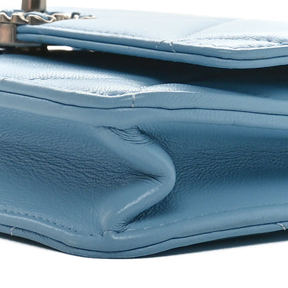 Chanel Lambskin Quilted Chanel 19 Wallet On Chain WOC Light Blue 11 of 11