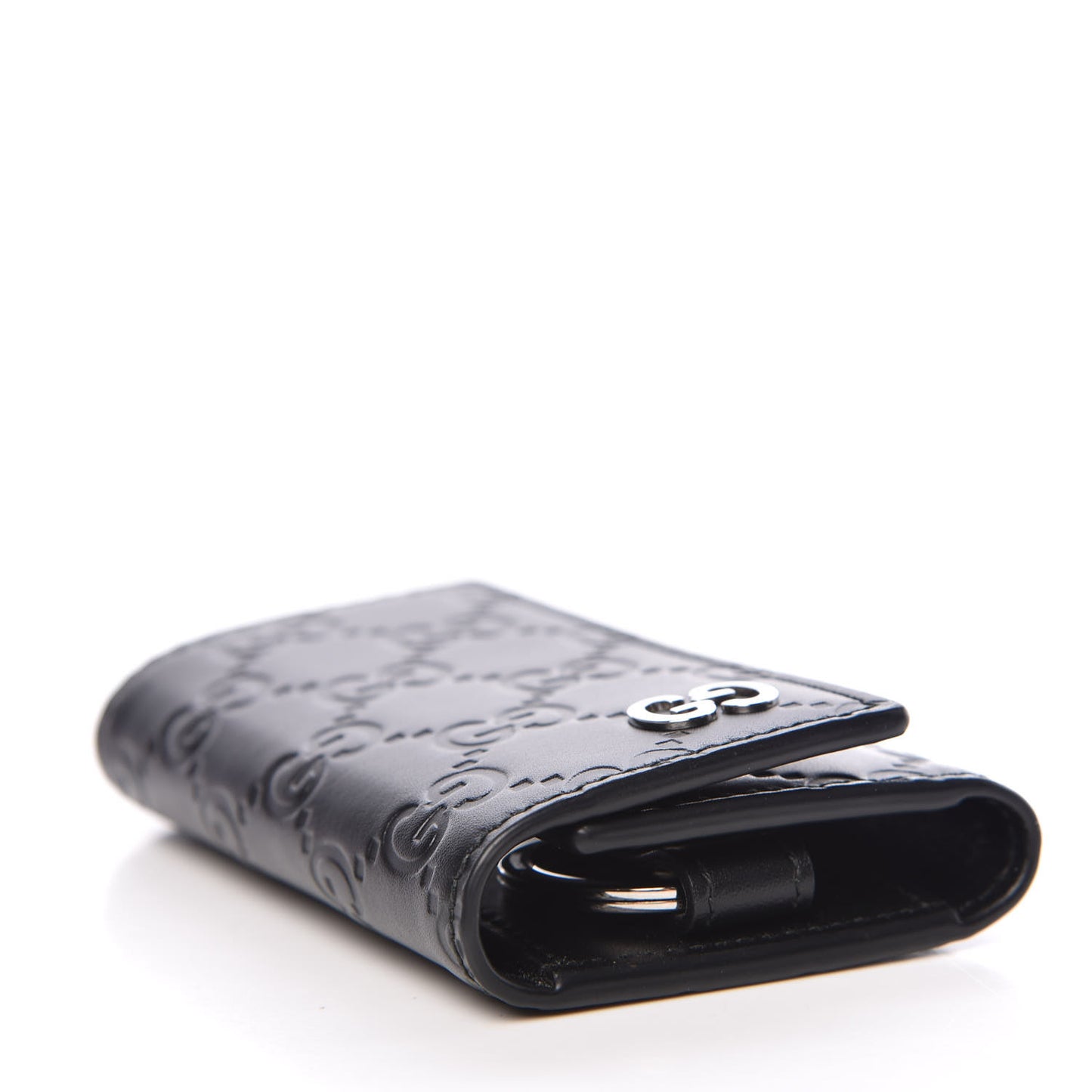 Guccissima Signature Dorian 6 Key Holder Case Black