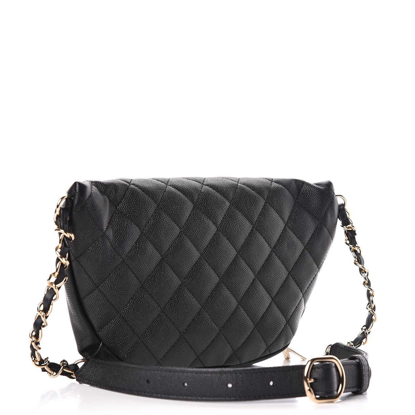 Caviar Quilted Business Affinity Waist Belt Bag Black