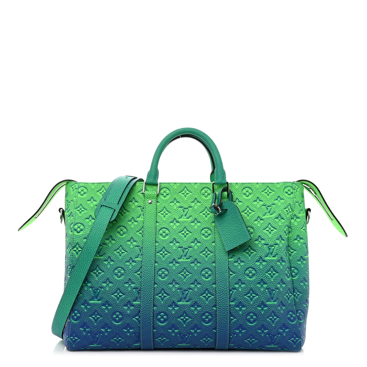 Taurillon Illusion Keepall Tote Bleu Vert
