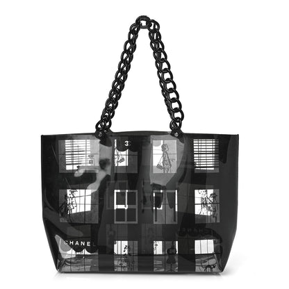 Chanel Vinyl Coco Window Tote Black 1 of 12