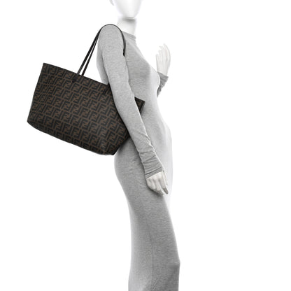 Fendi Zucca Spalmati Medium Roll Tote Tobacco Viola 2 of 16