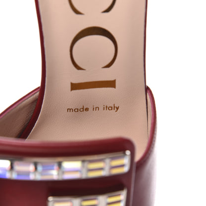 Gucci Malaga Kid Crystal Square G Madelyn Mules 37.5 Romantic Cerise 8 of 9