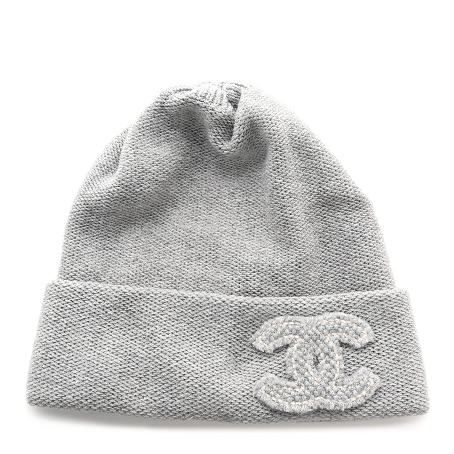Chanel Cashmere CC Beanie Hat Grey 1 of 5