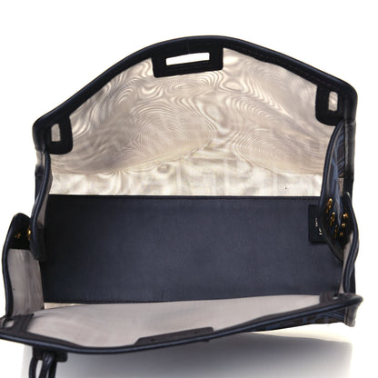 Fendi Mesh Vitello Century FF 1974 Mini Peekaboo Defender Cover Azzurro Black Ebano 4 of 14