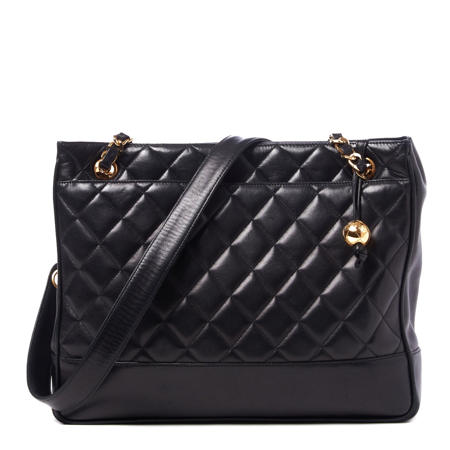 Lambskin Quilted Shoulder Bag Black