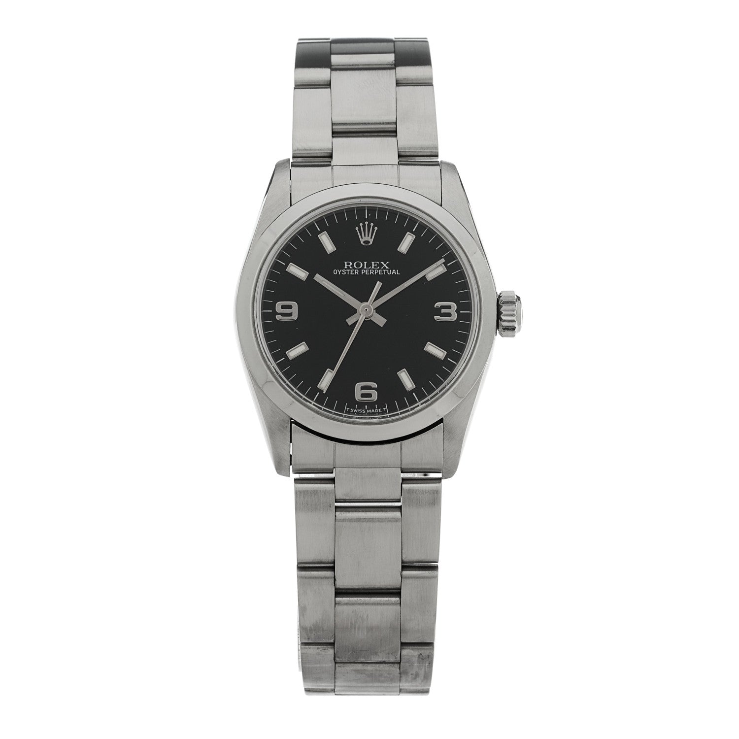 Rolex Stainless Steel 31mm Oyster Perpetual Watch Black 77080 1 of 4