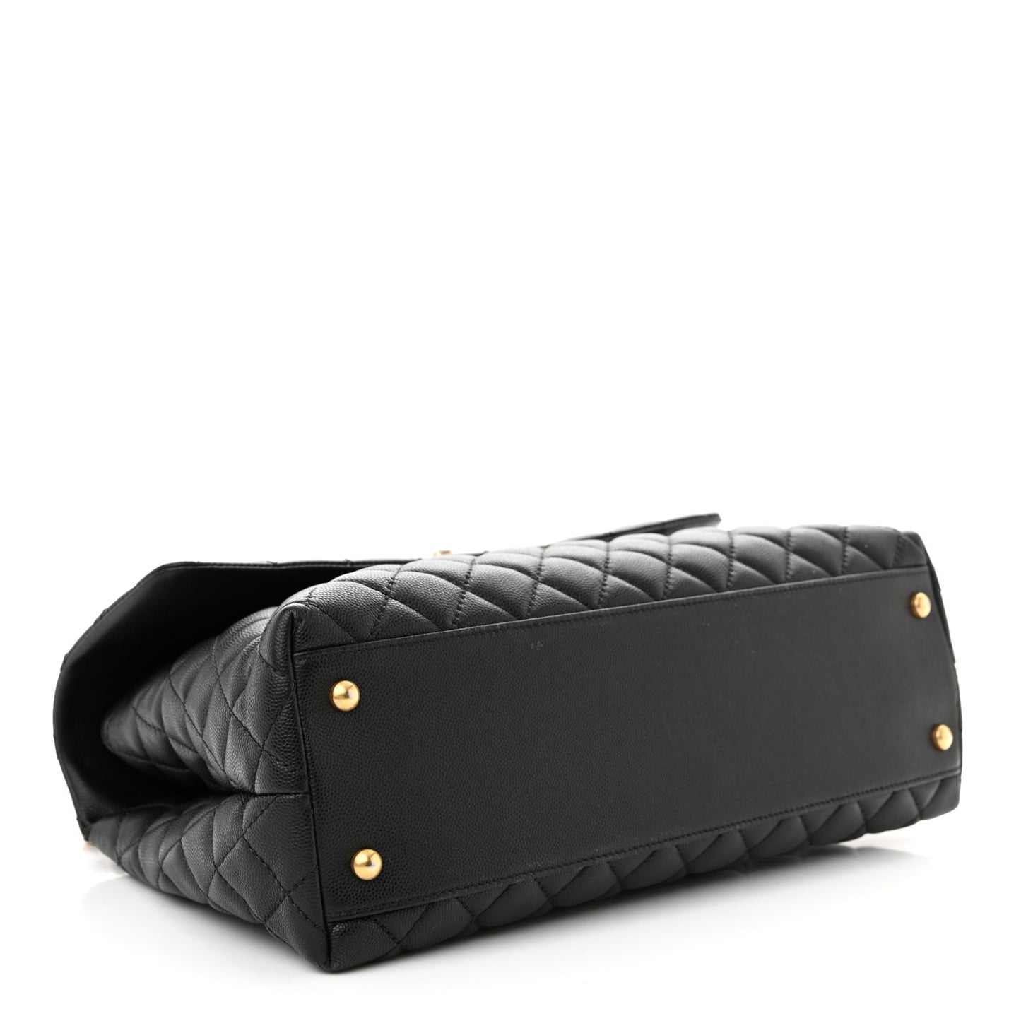 Caviar Quilted Medium Coco Handle Flap Black