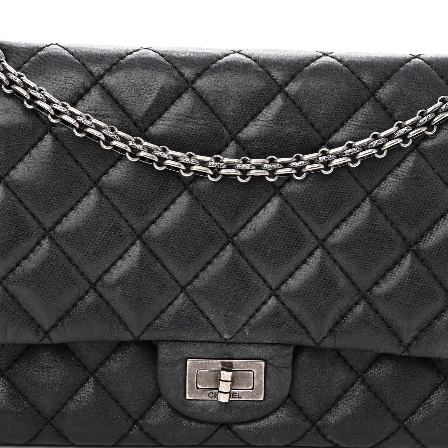 Chanel Iridescent Calfskin Quilted 2.55 Reissue 226 Flap Dark Grey 7 of 11