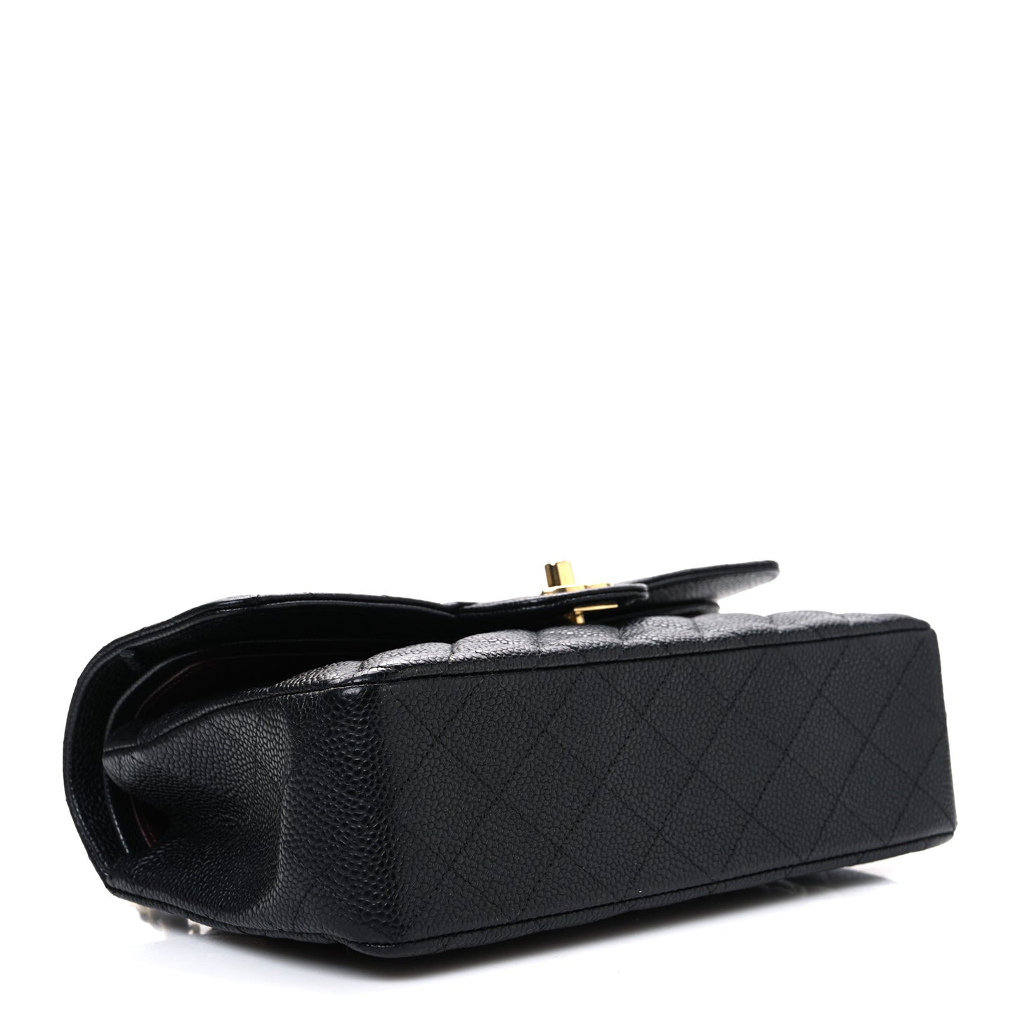 Caviar Quilted Small Double Flap Black
