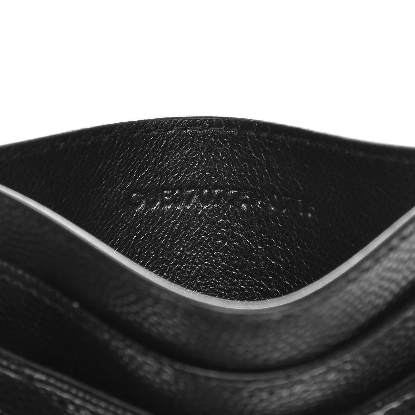 Grain De Poudre Matelasse Chevron Monogram Credit Card Case Black