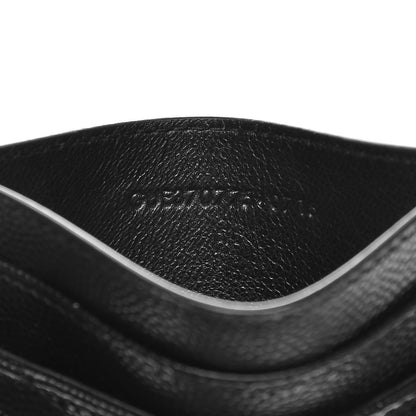 Saint Laurent Grain De Poudre Matelasse Chevron Monogram Credit Card Case Black 7 of 8