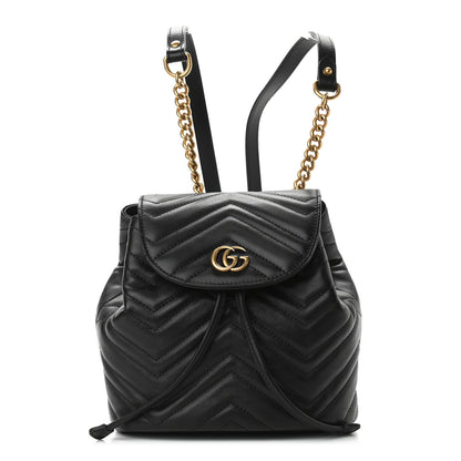Gucci Calfskin Matelasse GG Marmont Flap Backpack Black 1 of 13