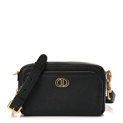 Christian Dior Grained Calfskin Caro Double Pouch Black 1 of 9