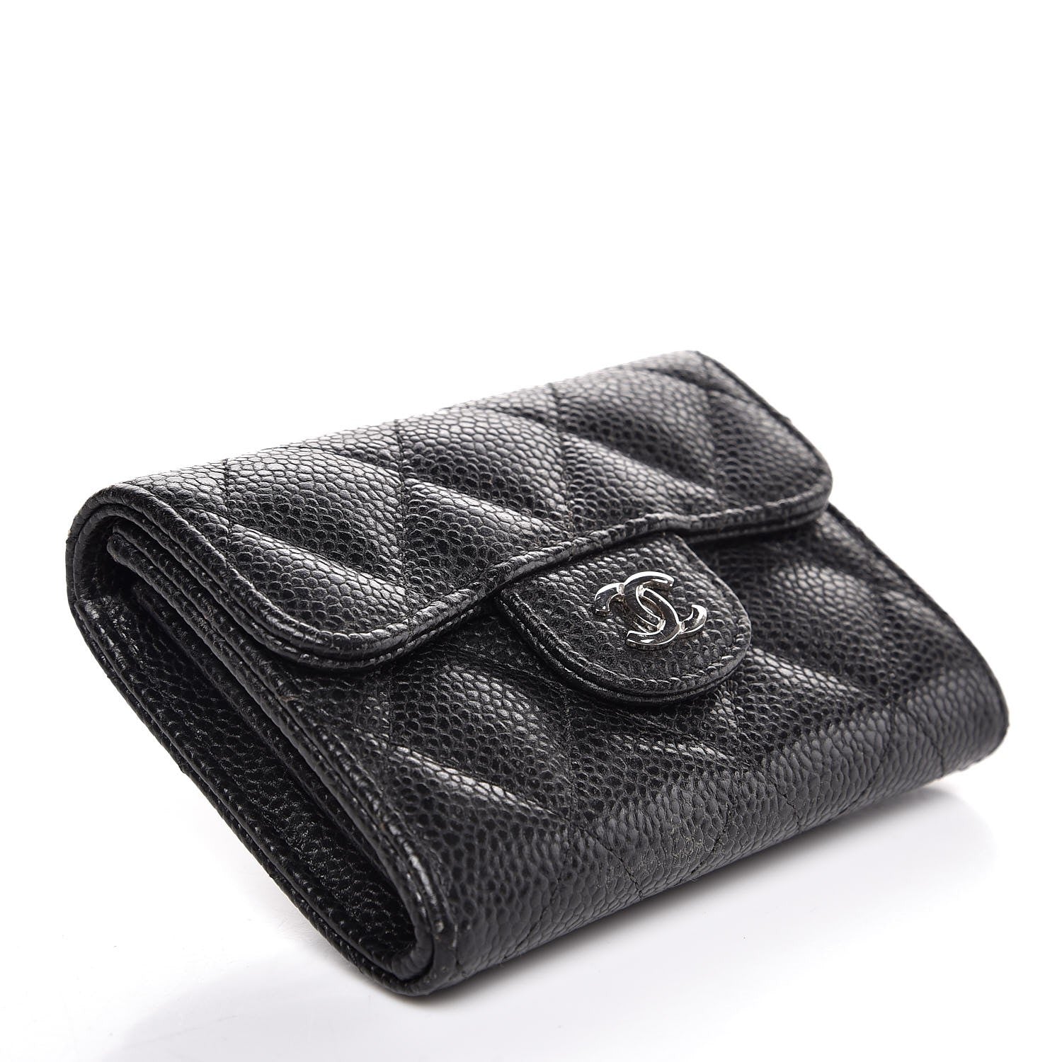 Chanel Caviar Quilted Flap Card Holder Wallet Black 4 of 8