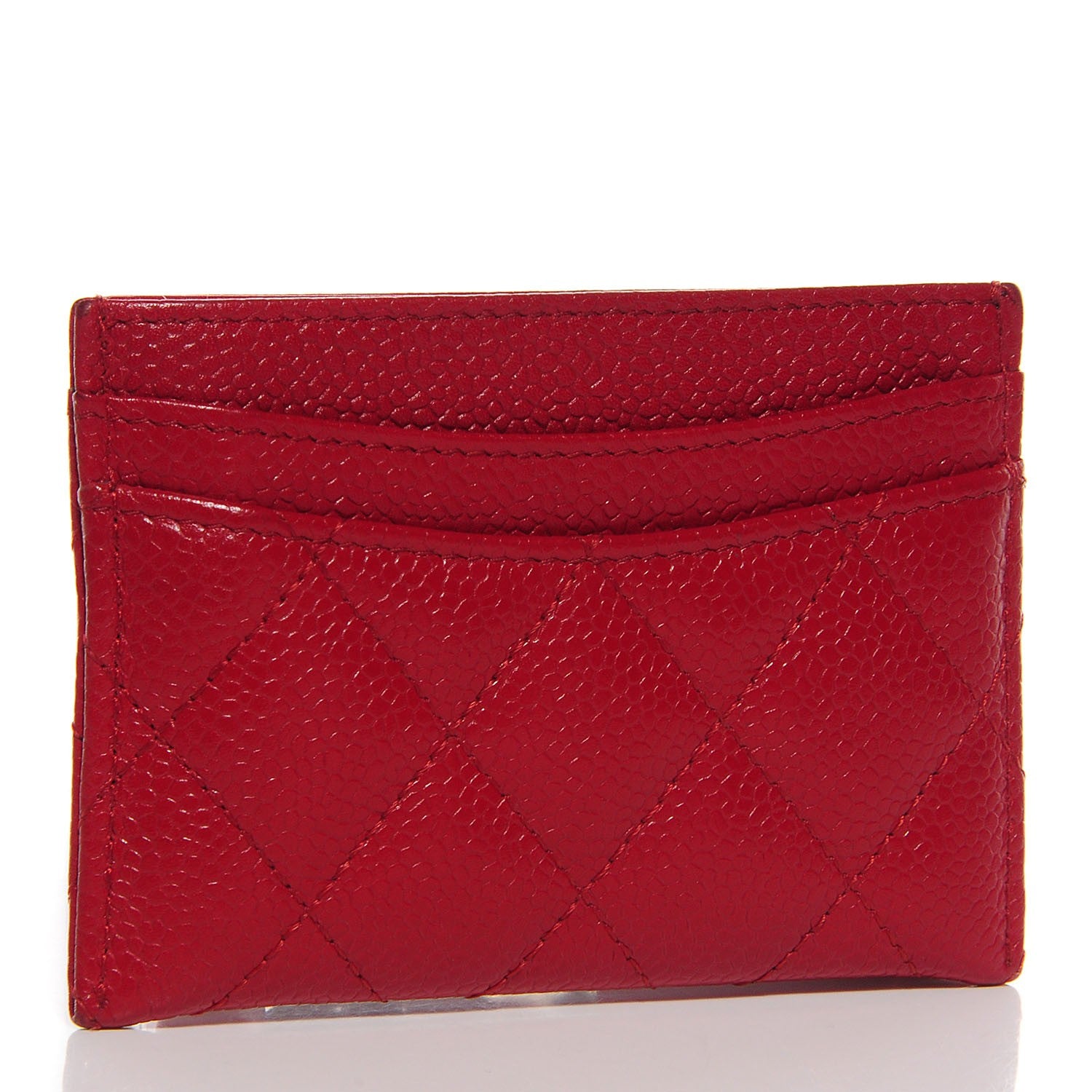 Chanel Caviar Quilted Card Holder Red 3 of 8