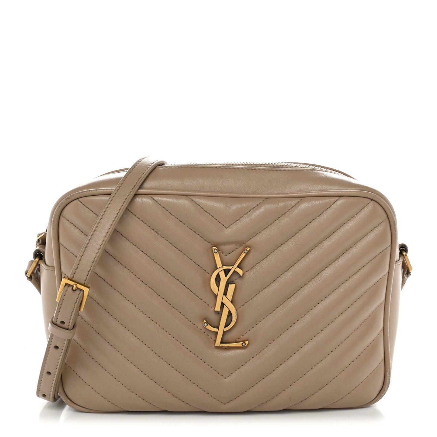 Calfskin Matelasse Monogram Lou Camera Bag Dark Beige