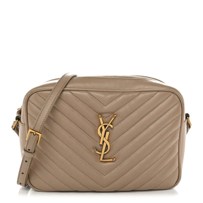 Saint Laurent Calfskin Matelasse Monogram Lou Camera Bag Dark Beige 1 of 15