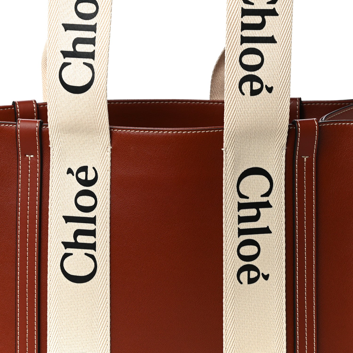 Chloe Calfskin Medium Woody Ribbon Tote Sepia Brown 12 of 12