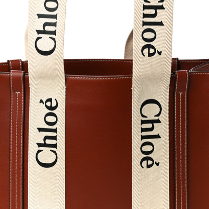 Chloe Calfskin Medium Woody Ribbon Tote Sepia Brown 12 of 12