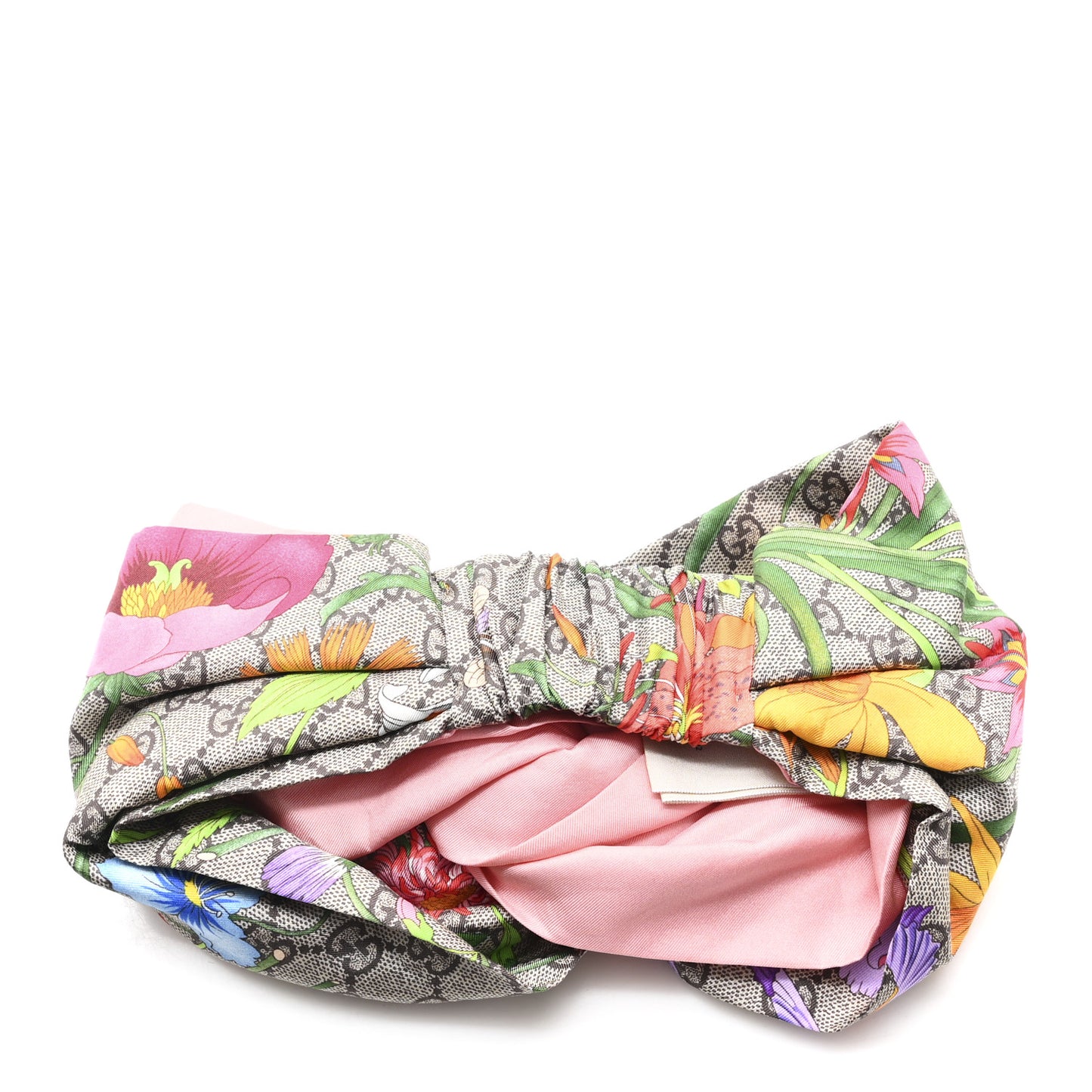 Silk Monogram Flora Print Headband M Pink