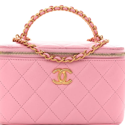 Chanel Lambskin Quilted Pick Me Up Vanity Case Pink 8 of 12