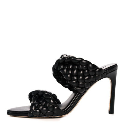 Bottega Veneta Nappa Twisted Padded Intrecciato Curve Slide Sandals 39 Black 1 of 7