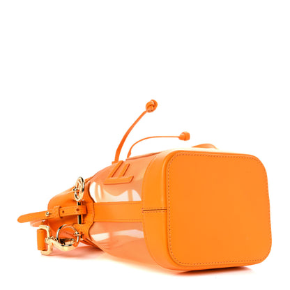 Fendi Mesh Vitello King F is Fendi Logo Embroidered Mini Mon Tresor Bucket Bag Aranciata Clementime 4 of 8