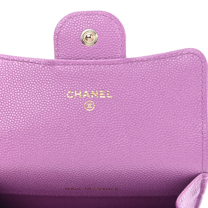 Chanel Caviar Quilted Flap Card Holder Wallet Purple 6 of 9
