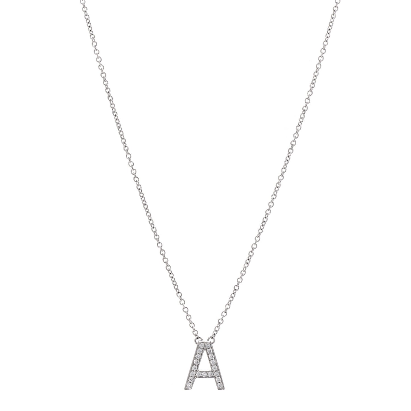 Platinum Diamond Letters A Pendant Necklace