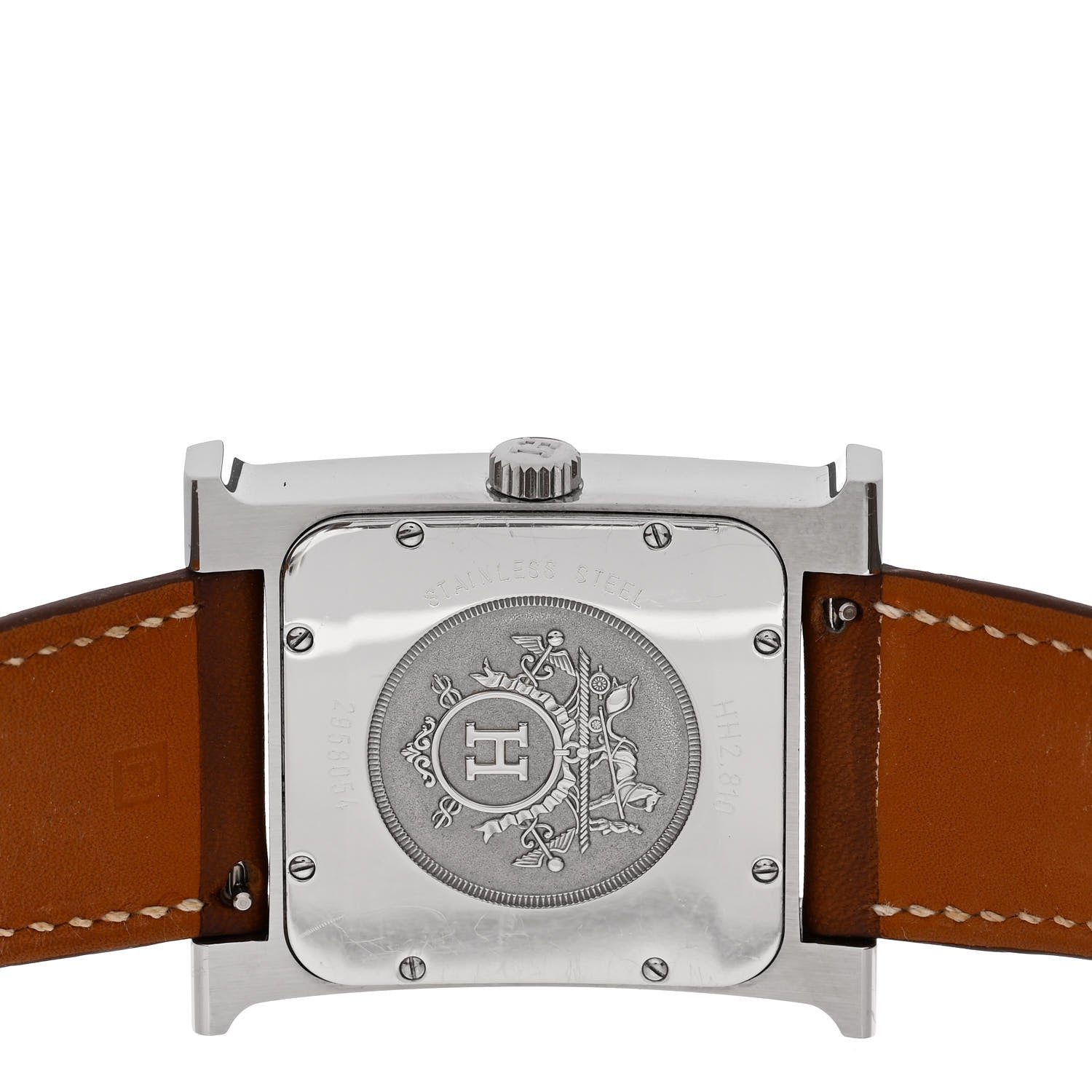Hermes Stainless Steel Barenia 32mm Heure H Hour Automatic Watch Fauve 4 of 4