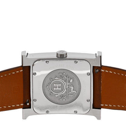 Hermes Stainless Steel Barenia 32mm Heure H Hour Automatic Watch Fauve 4 of 4