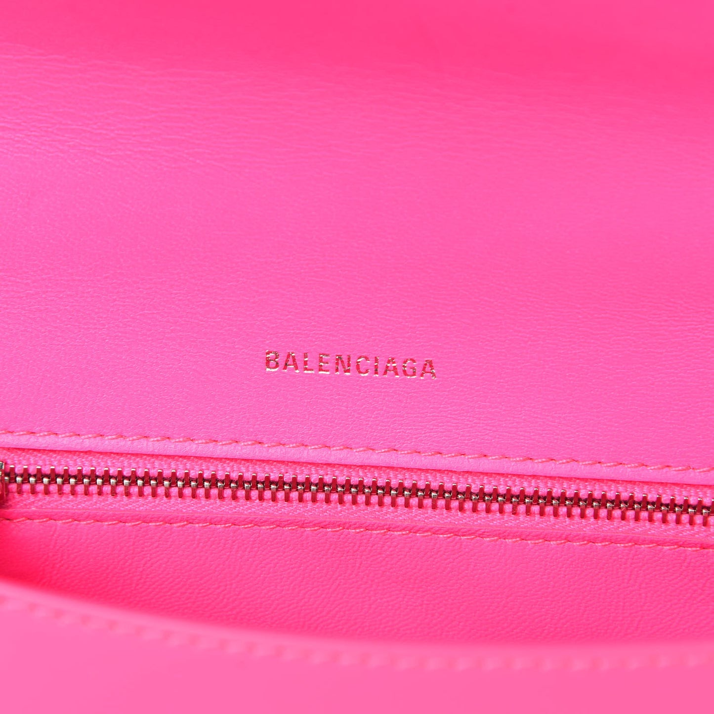 Shiny Box Calfskin Small Hourglass Top Handle Bag Hot Pink