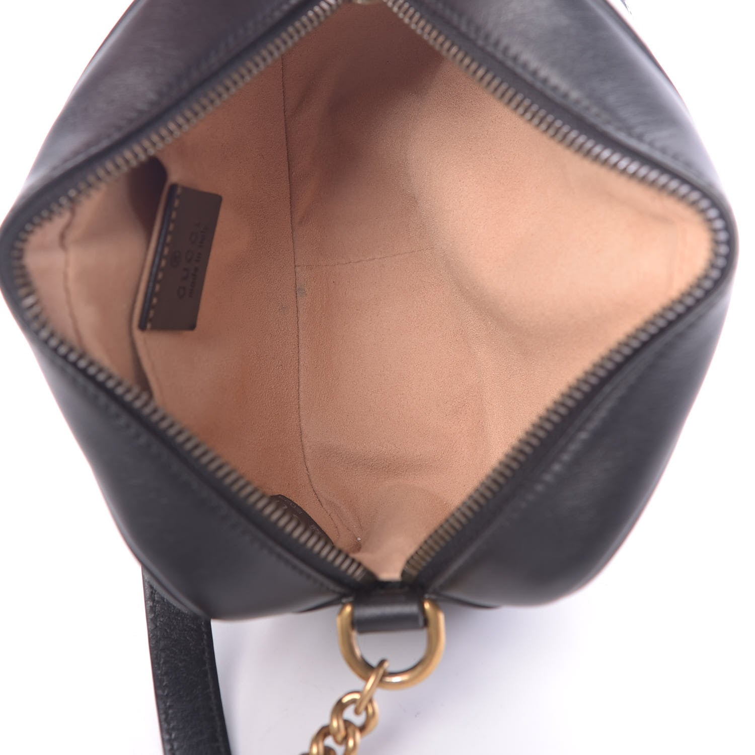 Gucci Calfskin Matelasse Mini GG Marmont Chain Shoulder Bag Black 5 of 11