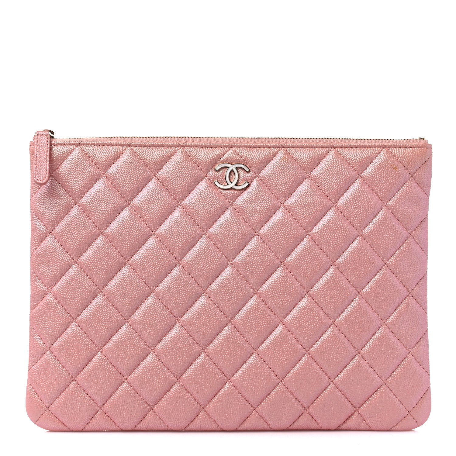 Chanel Iridescent Caviar Quilted Medium Cosmetic Case Rose Pink 1 of 11