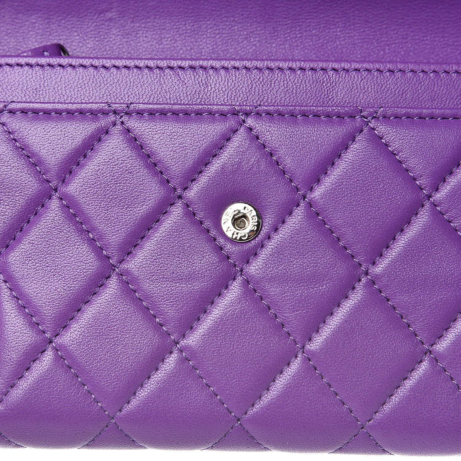Chanel Lambskin Quilted Small Boy Flap Wallet Purple 13 of 14