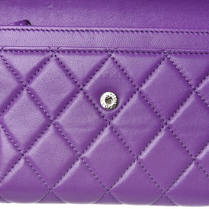 Chanel Lambskin Quilted Small Boy Flap Wallet Purple 13 of 14