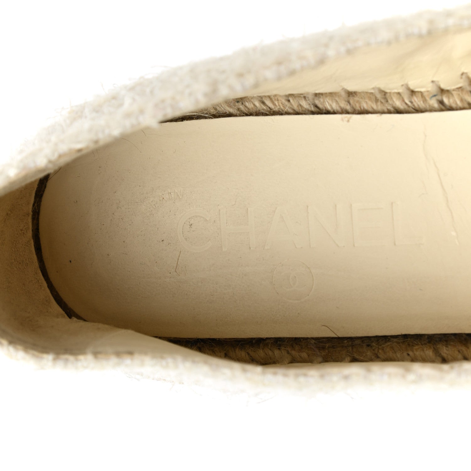 Chanel Tweed Grosgrain CC Espadrilles 38 White Black 8 of 10