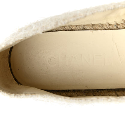 Chanel Tweed Grosgrain CC Espadrilles 38 White Black 8 of 10