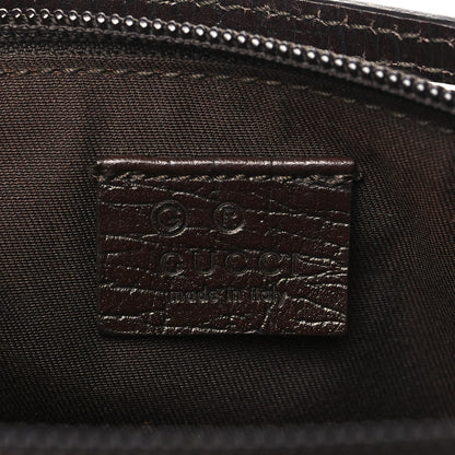 Gucci Denim Monogram Boat Pochette Dark Brown 6 of 13