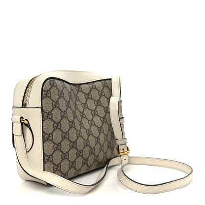 Gucci GG Supreme Monogram Small Horsebit 1955 Shoulder Bag Beige Mystic White 3 of 11