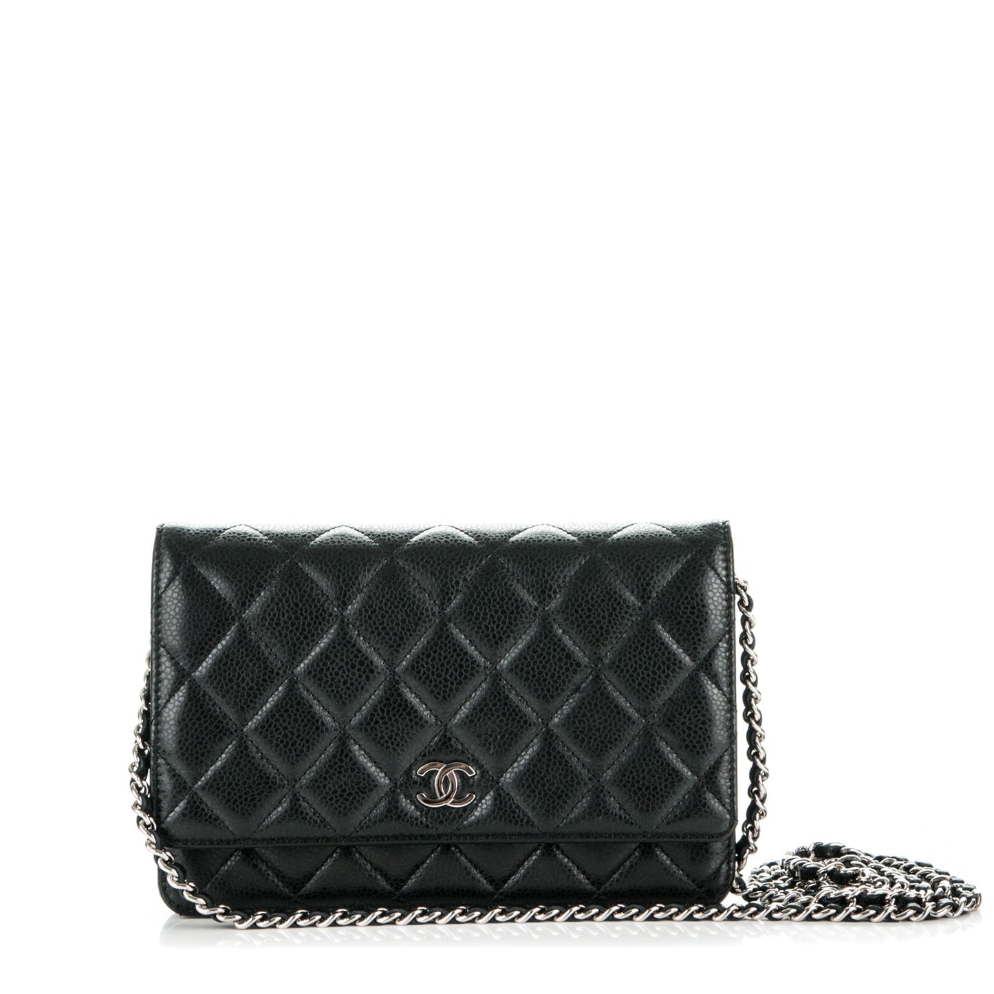 Caviar Quilted Wallet On Chain WOC Black