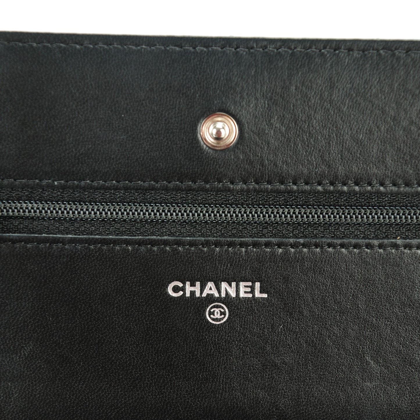 Printed Lambskin Airlines Wallet On Chain WOC White Blue Black
