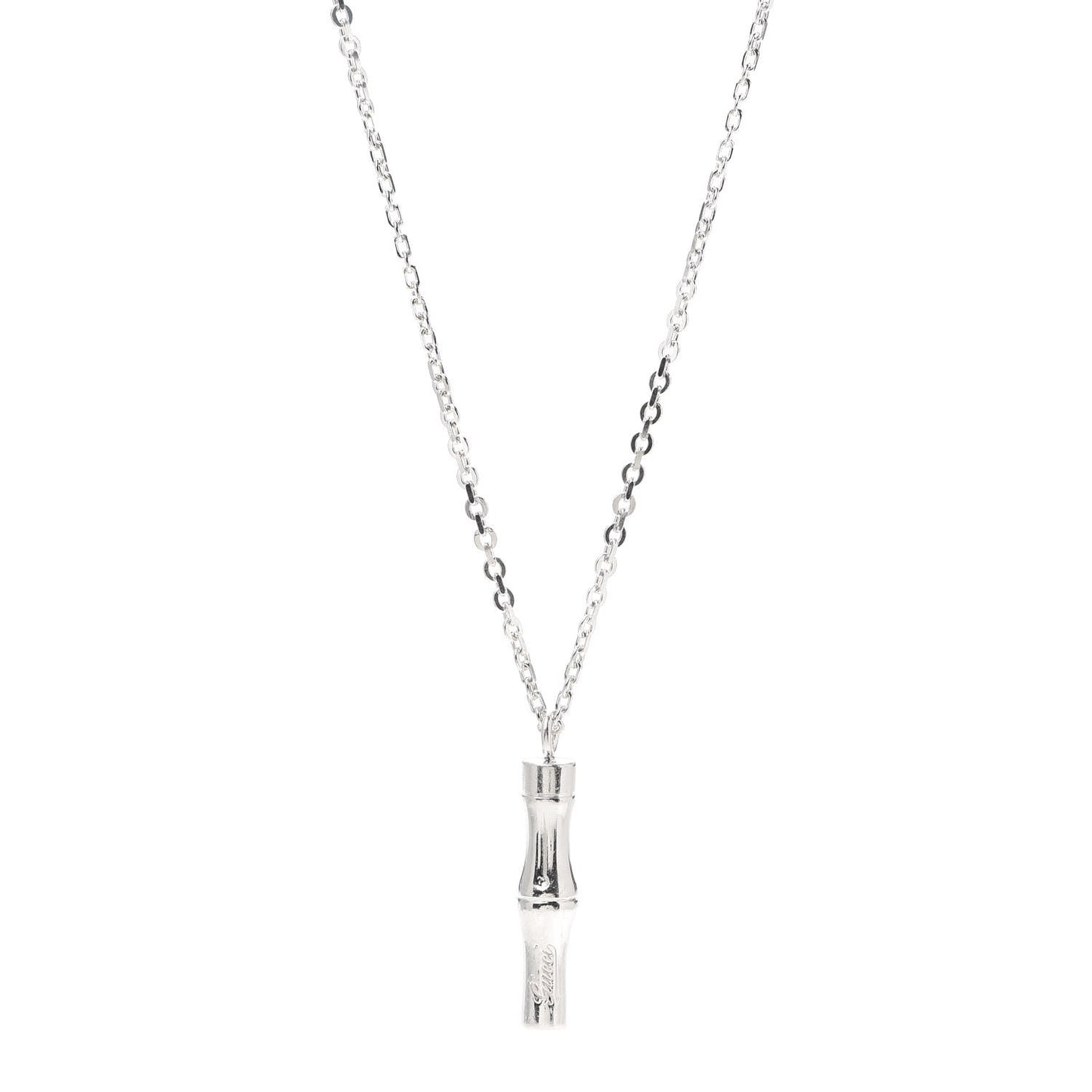 Sterling Silver Bamboo Pendant Necklace