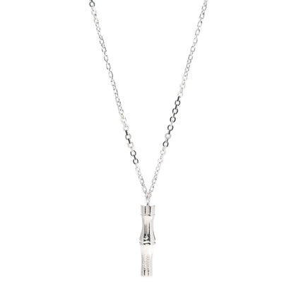 Gucci Sterling Silver Bamboo Pendant Necklace 1 of 5