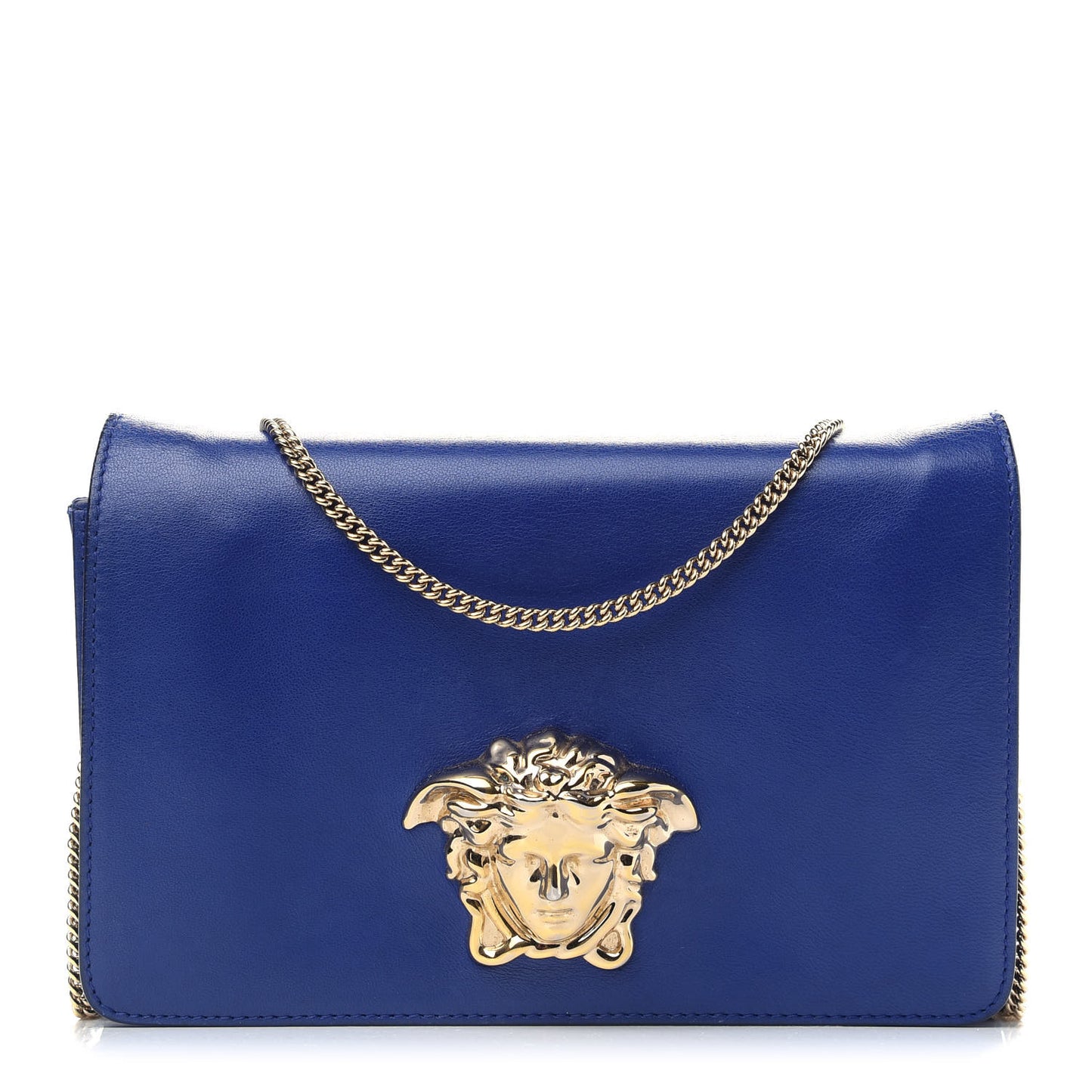 Lambskin Palazzo Chain Evening Bag Blue