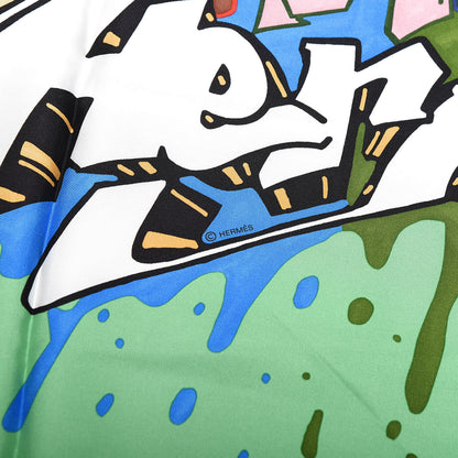Hermes Silk Graff Graffiti Scarf 90 2 of 5