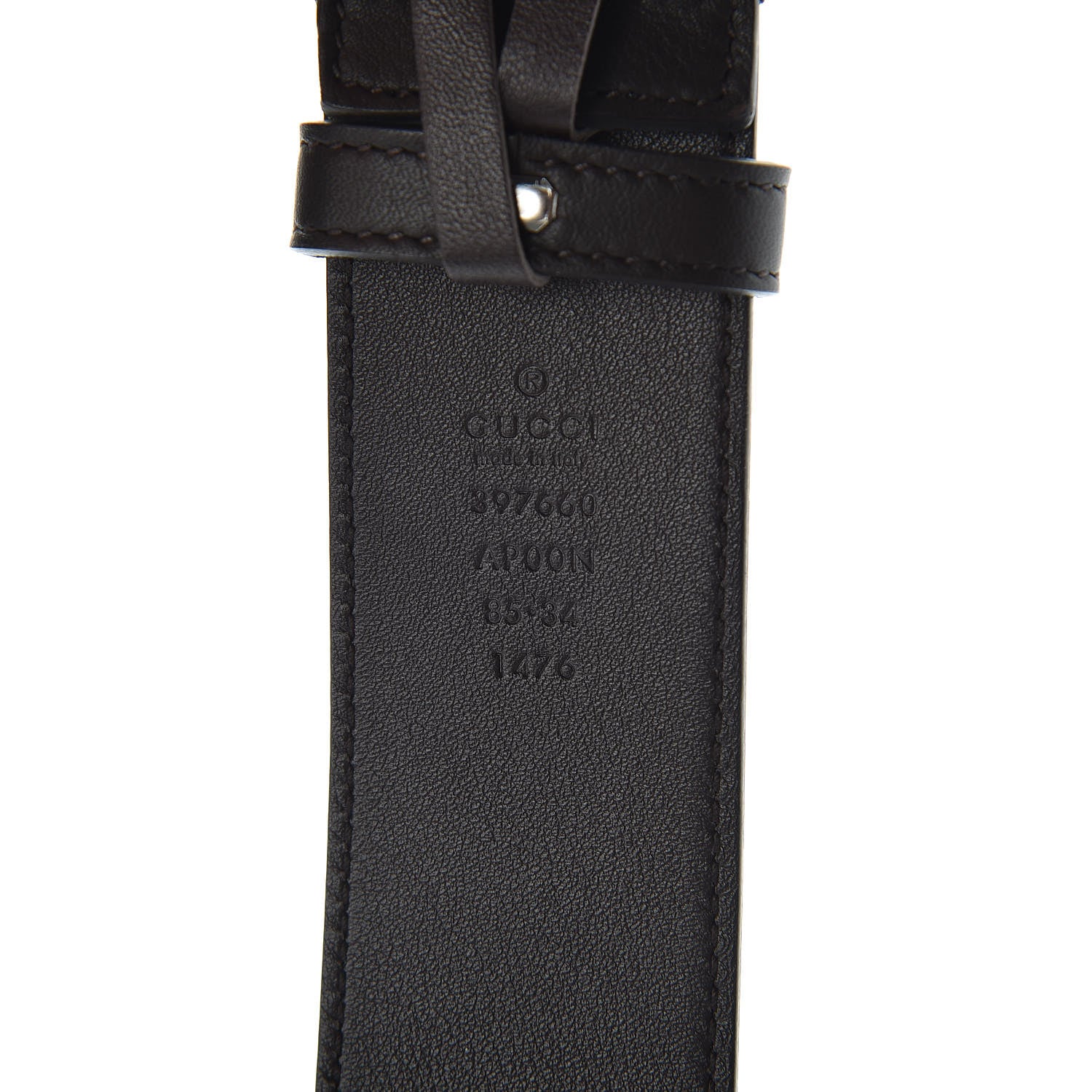 Gucci Calfskin Double G 40mm Belt 85 34 Dark Cocoa 4 of 6