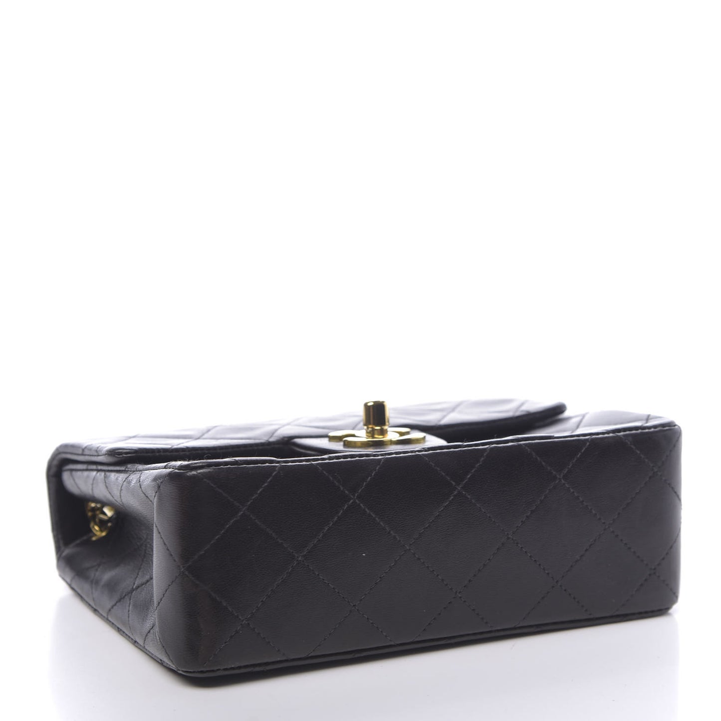 Lambskin Quilted Mini Square Flap Black