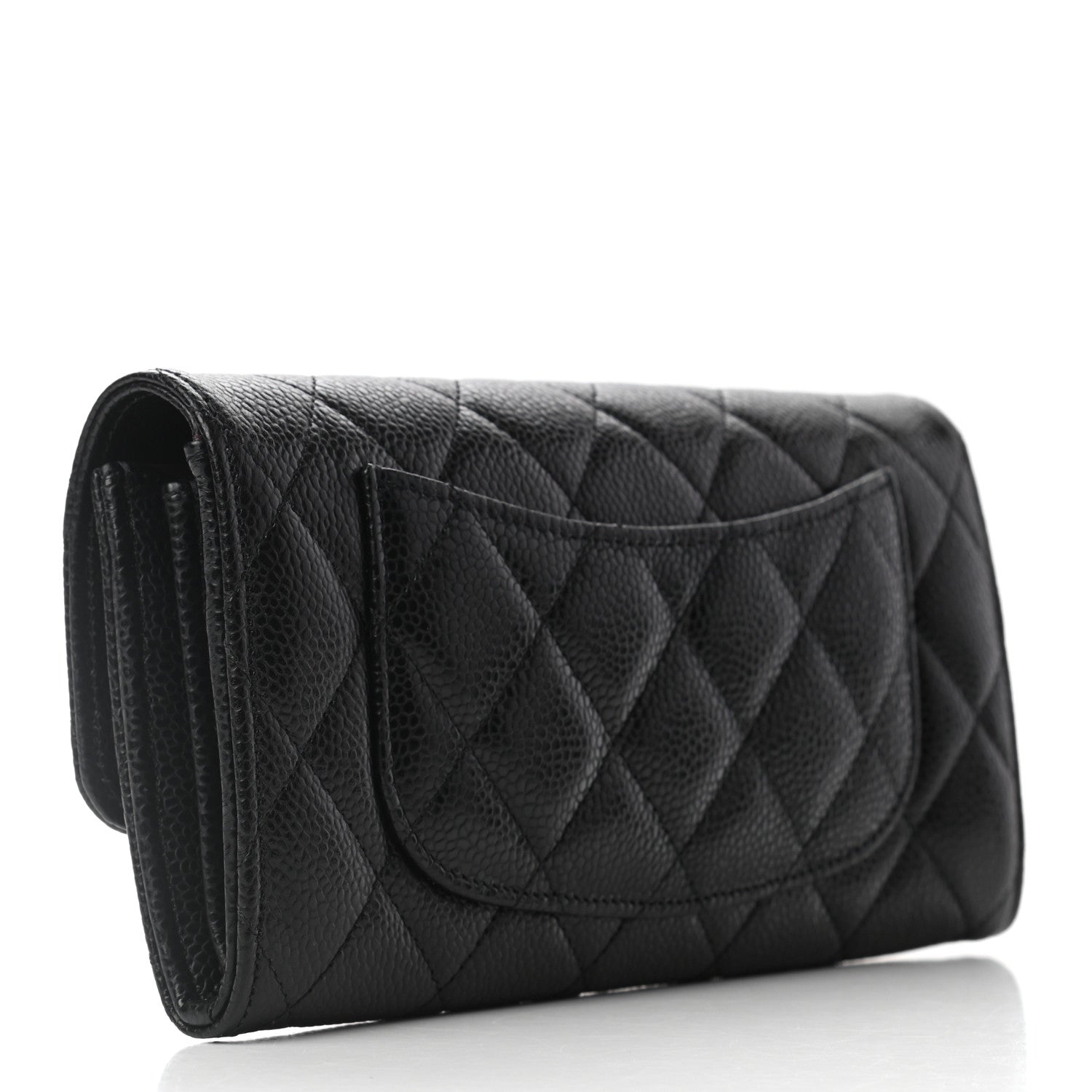 Chanel Caviar Quilted Large Gusset Flap Wallet Black 3 of 8